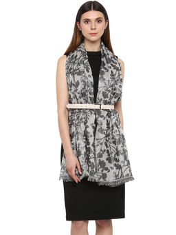 Rhe-Ana - Grey Glitter Wrapped Scarf Cotton