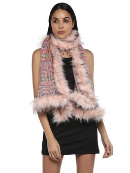 Rhe-Ana - Pink Alia Fur Luxe Stole