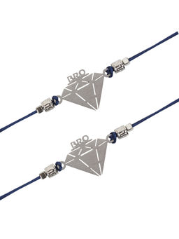 Arendelle - Combo of 2 Grey Diamond Bro Rakhi For Brother