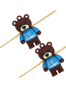 Arendelle - Combo of 2 Teddy Bear Rakhi For Baby Brother
