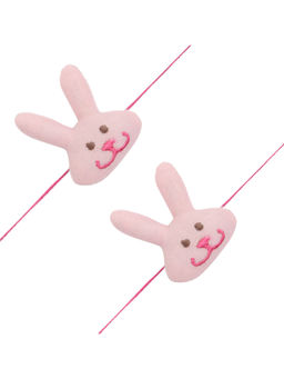Arendelle - Combo of 2 Pink Stuffed Bunny Rakhi For Baby Brother