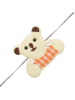 Arendelle - Cute Bear In Orange Rakhi For Baby Brother