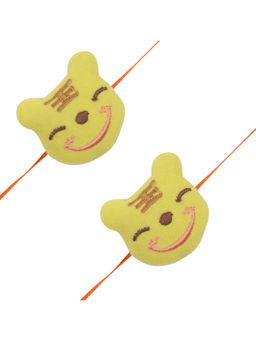 Arendelle - Combo of 2 Yellow Stuffed Bear Rakhi For Baby Brother