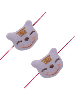 Arendelle - Combo of 2 Purple Stuffed Bear Rakhi For Baby Brother