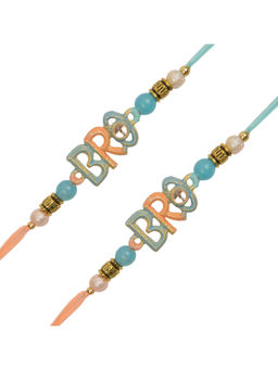 Arendelle - Combo of 2 Blue And Peach Bro Rakhi For Brother