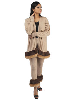 Rhe-Ana - Beige Vixen Cashmere Blend Slim Pants