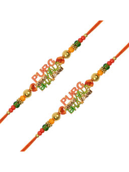 Arendelle - Combo of 2 Gold Plated Pubg Wala Bhai Rakhi For Brother