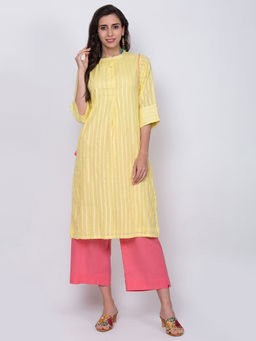 Biba - Yellow Stripes Kurta
