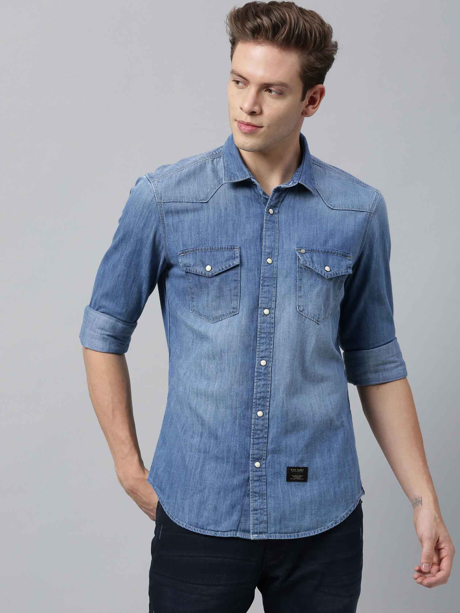 Buy RARE RABBIT Ison Blue Casual Shirt 