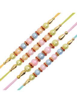 Arendelle - Combo of 4 Pastel Beads Rakhi For Brother