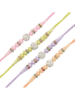 Arendelle - Combo of 4 Pastel Beads Rakhi For Brother