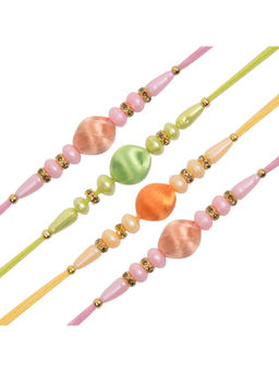 Arendelle - Combo of 4 Pastel Thread Beads Rakhi For Brother