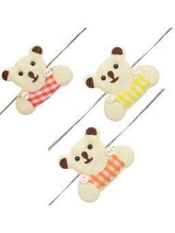 Arendelle - Combo of 3 Cute Bear Rakhi For Baby Brother