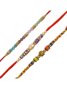 Arendelle - Combo of 3 Colourful Beads Rakhi For Brother