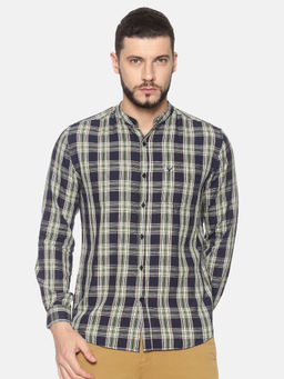 SHOWOFF - Cotton Blue Checks Casual Slim Fit Shirt