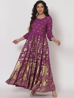 Rangriti - Purple Printed Maxi Dress