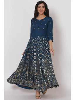 Rangriti - Blue Printed Maxi Dress