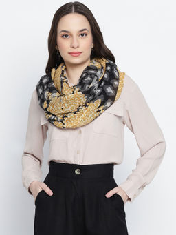 Shingora - Leopard Print Black Woollen Printed Stole