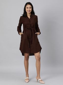 RAREISM - Brown Solid/plain Dresses