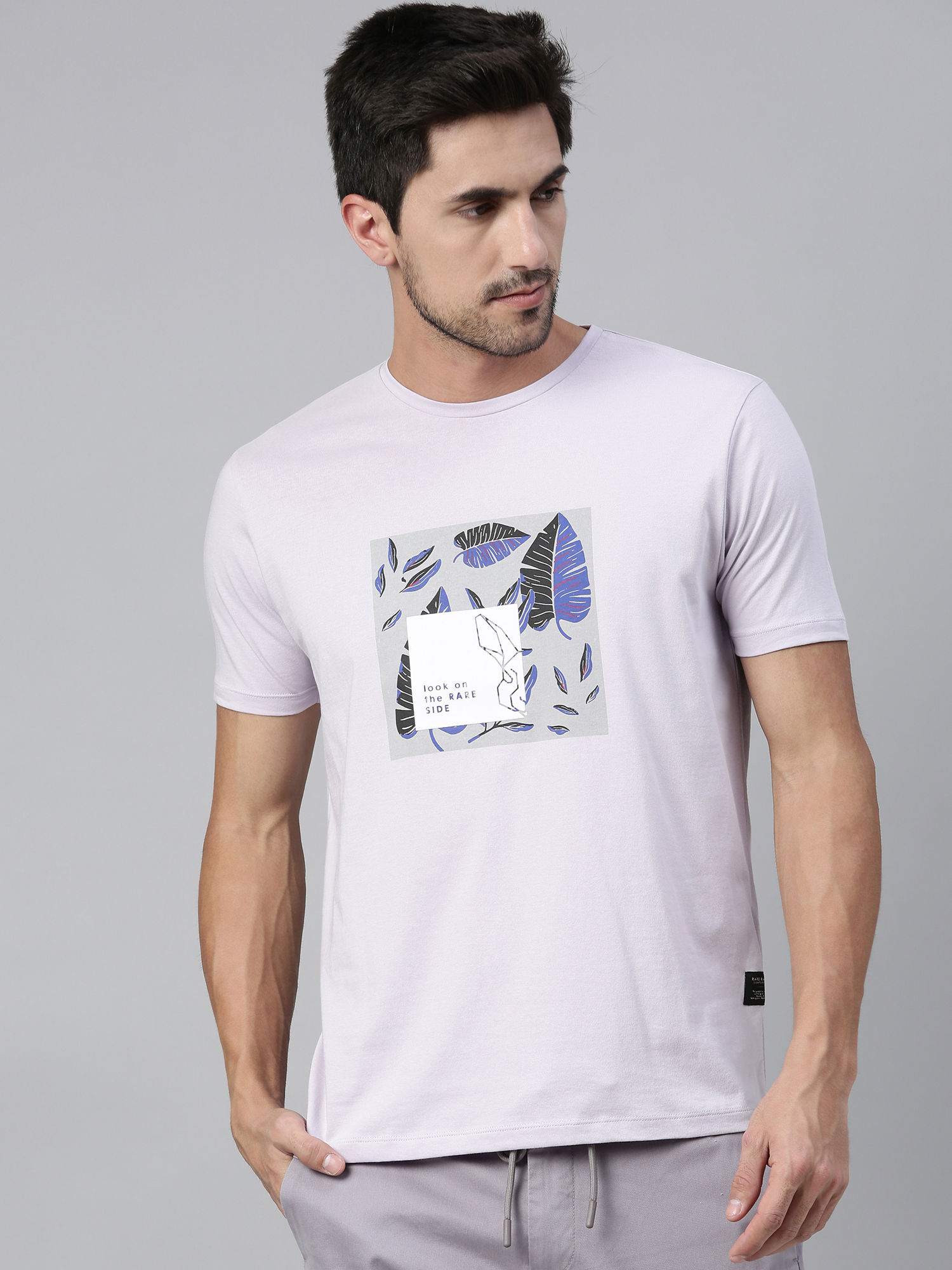 Buy RARE RABBIT Blue Printed T-Shirt 