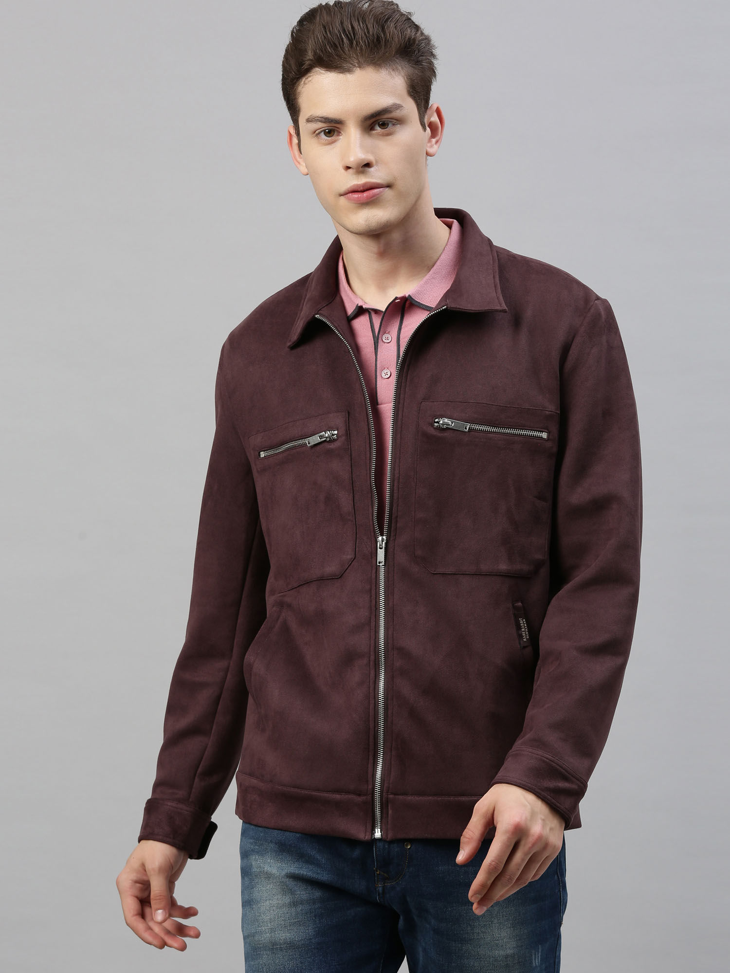 Buy RARE RABBIT Maroon Solid Jacket 