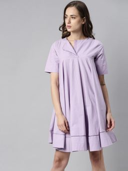 RAREISM - Lavender Solid Knee Dress