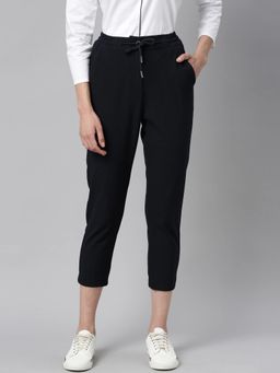 RAREISM - Navy Solid Trousers And Pants
