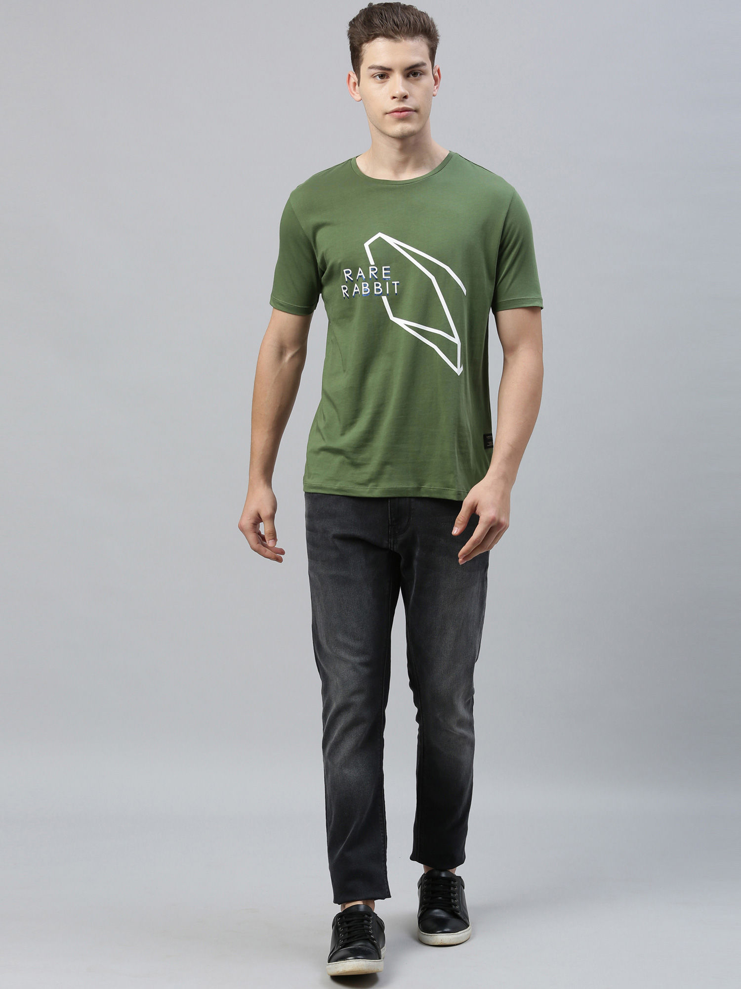Buy RARE RABBIT Green Printed T-Shirt 