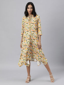 RAREISM - Yellow Floral Knee Length