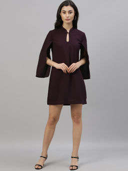 RAREISM - Purple Solid Midi Dress