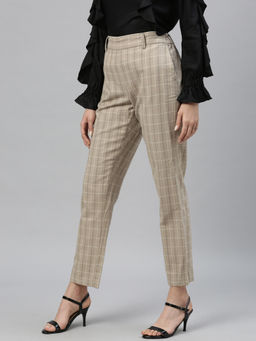 RAREISM - Beige Checks Trouser