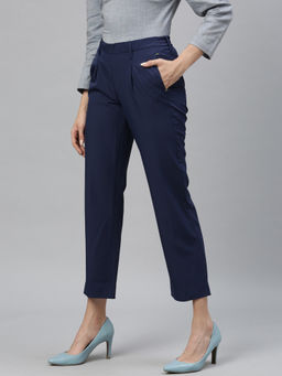RAREISM - Navy Blue Solid Trouser