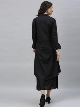 RAREISM - Black Solid Midi Dress