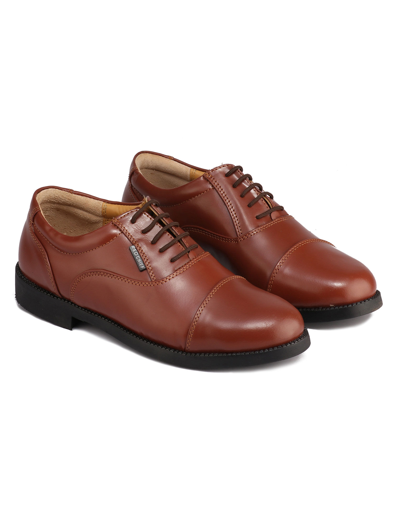Tan Oxfords Leather Formal Shoes (UK 