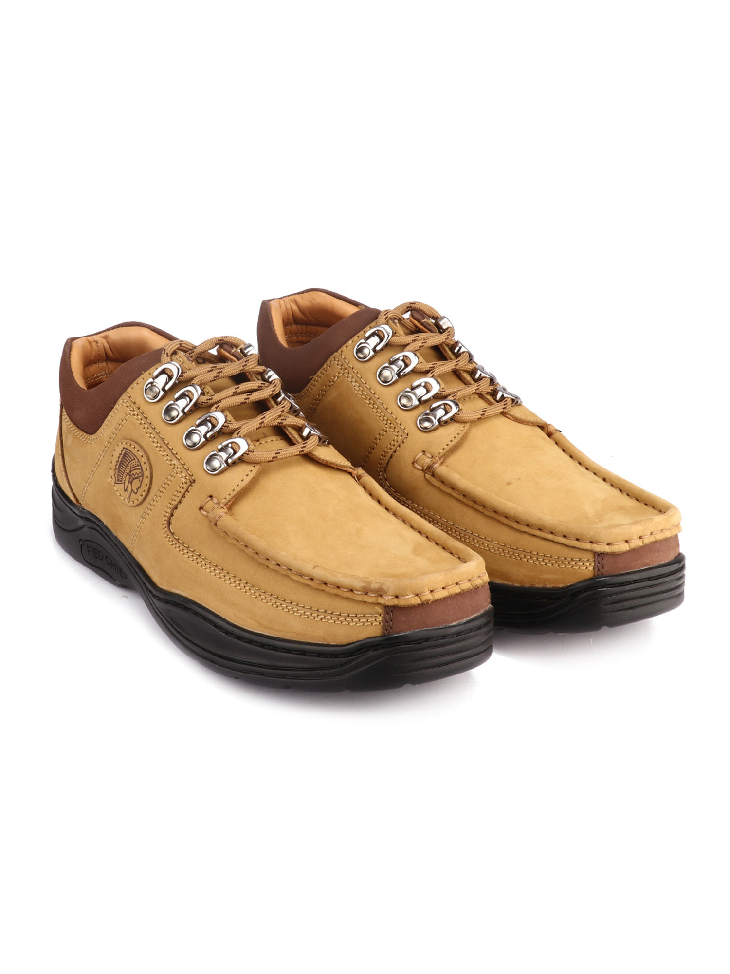 Buy Red Chief Brown Flat Boots Leather 