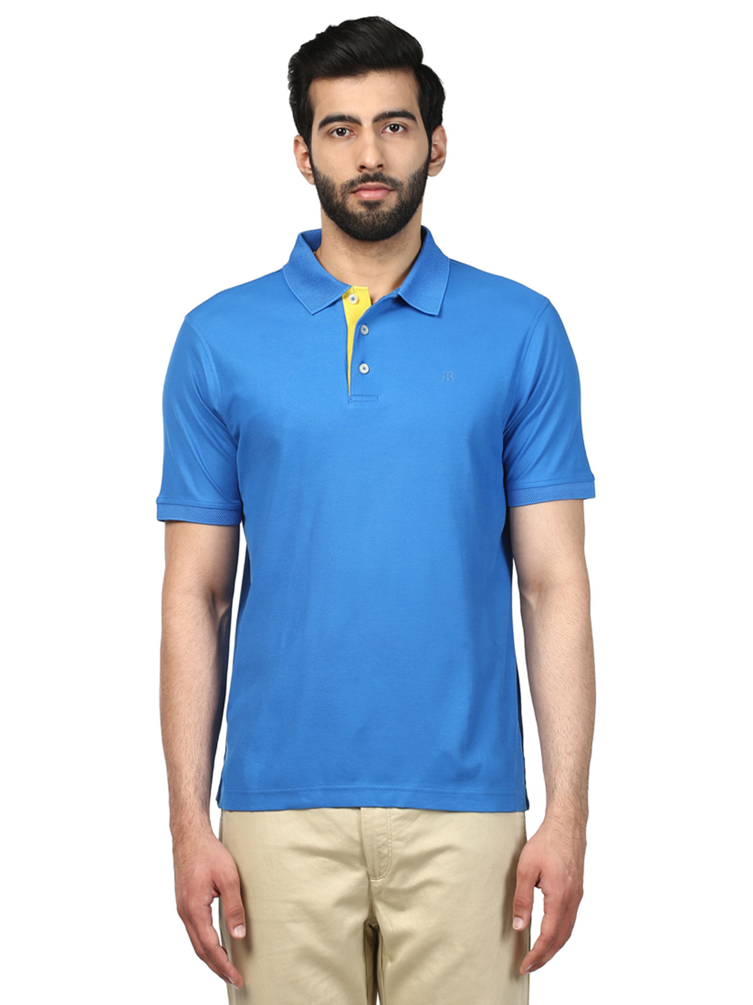 Buy Raymond Dark Blue Solid T-Shirt 