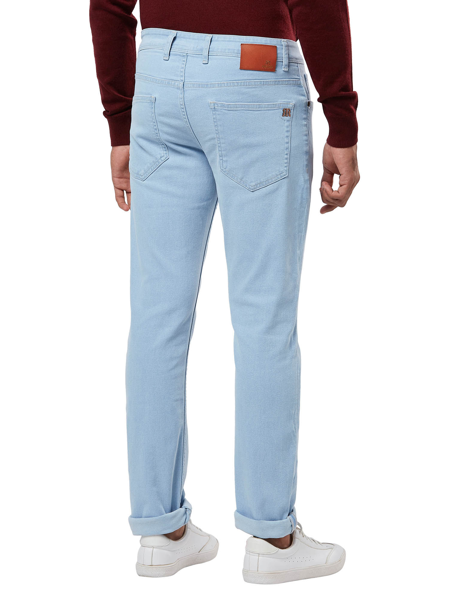 Buy Raymond Light Blue Plain Jeans 