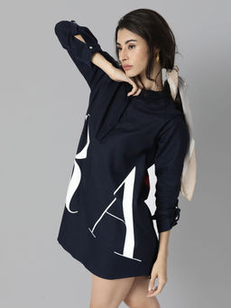 RAREISM - Navy Blue Solid Dresses