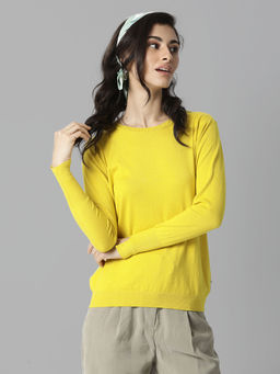 RAREISM - Yellow Textured Cardigans & Sweaters