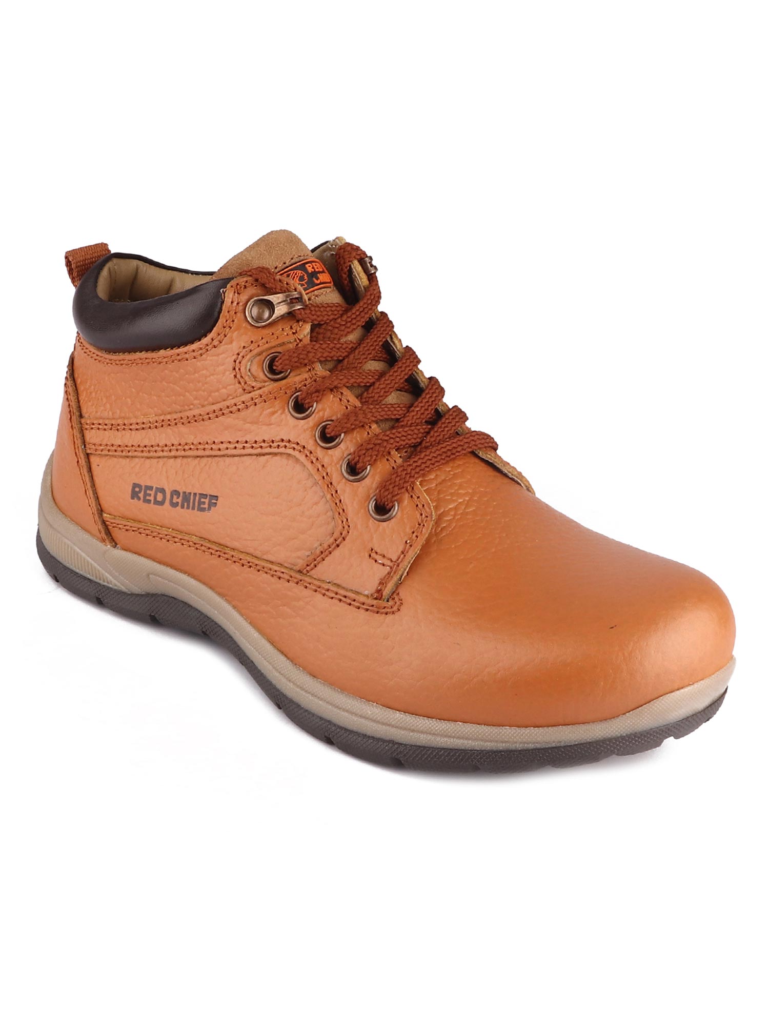 Red Chief Tan Leather Derby Shoes at 