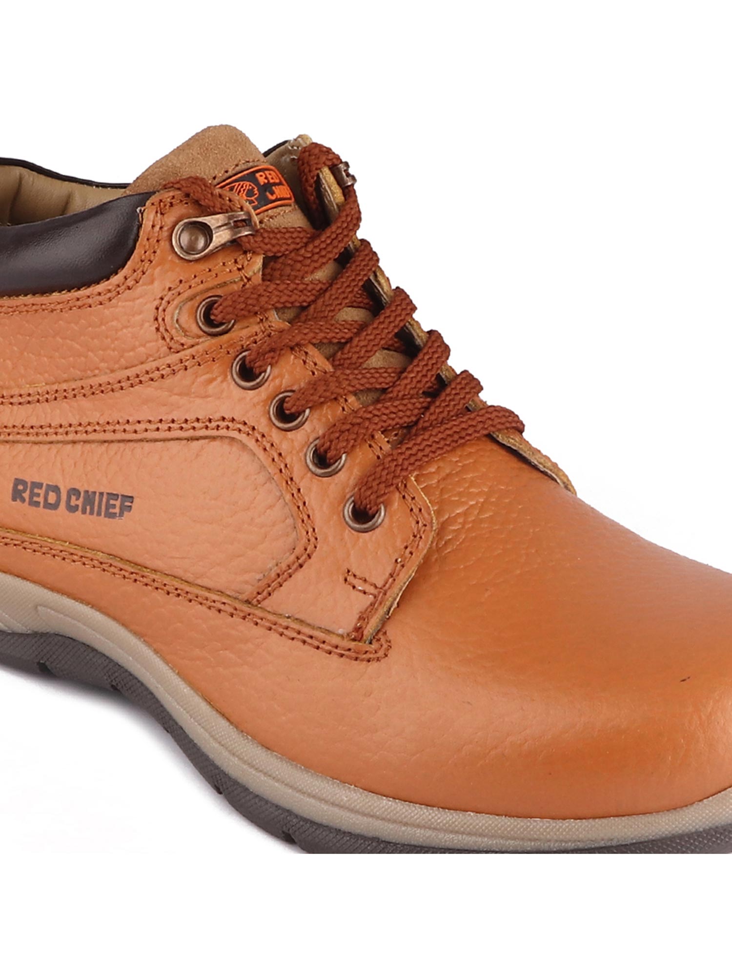 Red Chief Tan Leather Derby Shoes at 