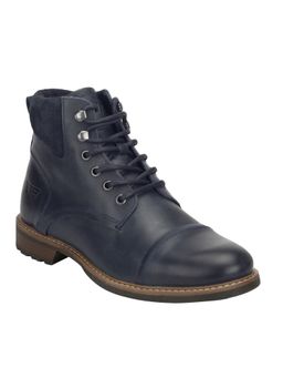 Red Tape - Navy Blue Solid Biker Boots