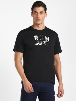 Reebok - Re Ss Graphic Tee Black Running T-shirts