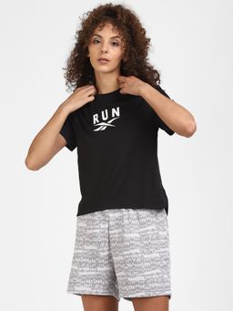 Reebok - Wor Run Sw Graphic Tee Black Running T-shirt