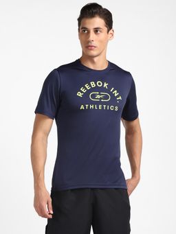 Reebok - Wor Poly Graphic Ss Tee Blue Training T-shirts