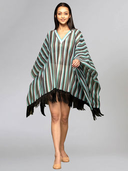 First Resort by Ramola Bachchan - Green Knit Kaftan Tunic