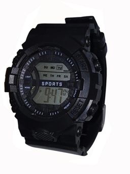 Spiky - Black Digital Sports Watch Rest_Blk_Blk