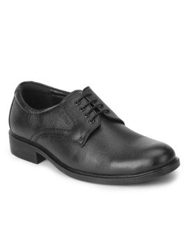 Red Chief Black Leather Derby Shoes at 