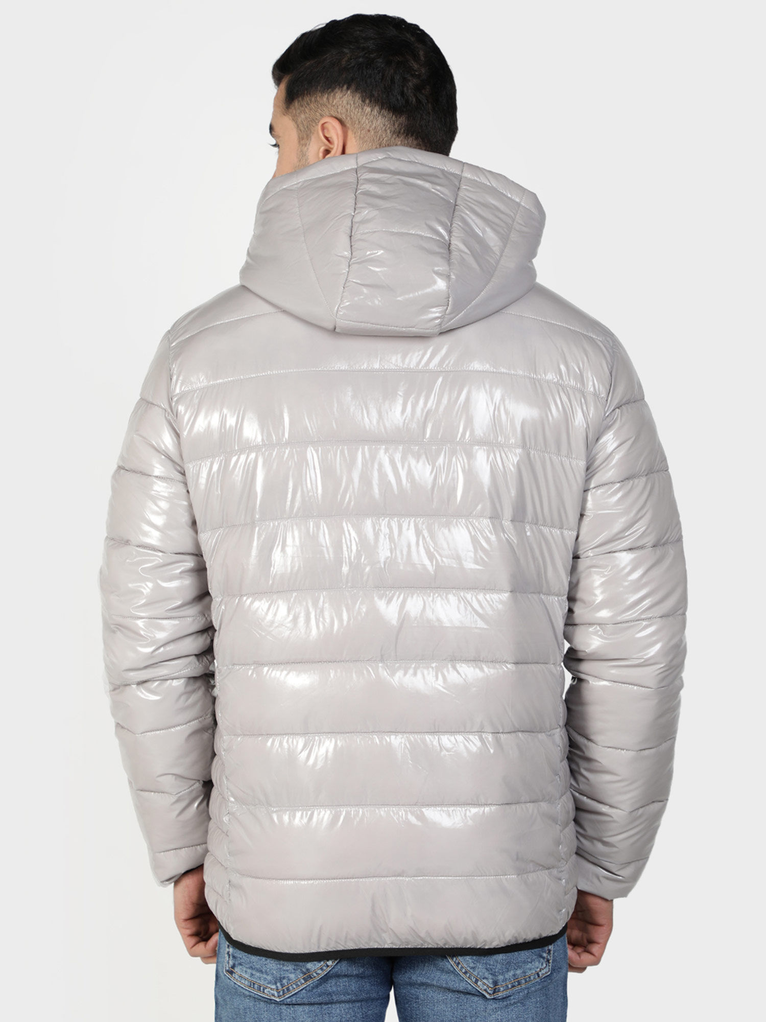 mens grey hooded jacket