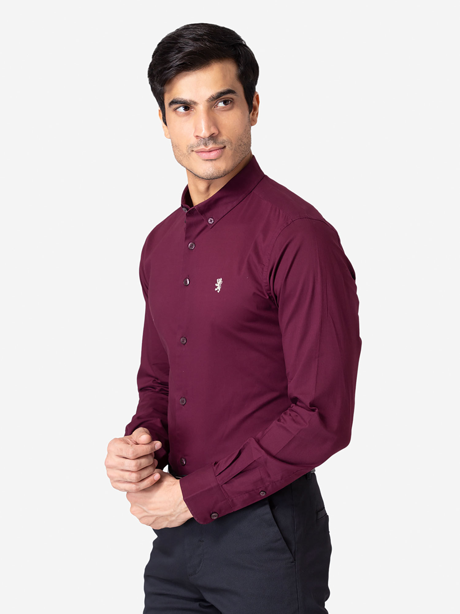 Buy Red Tape Mens Burgundy Shirt Online 